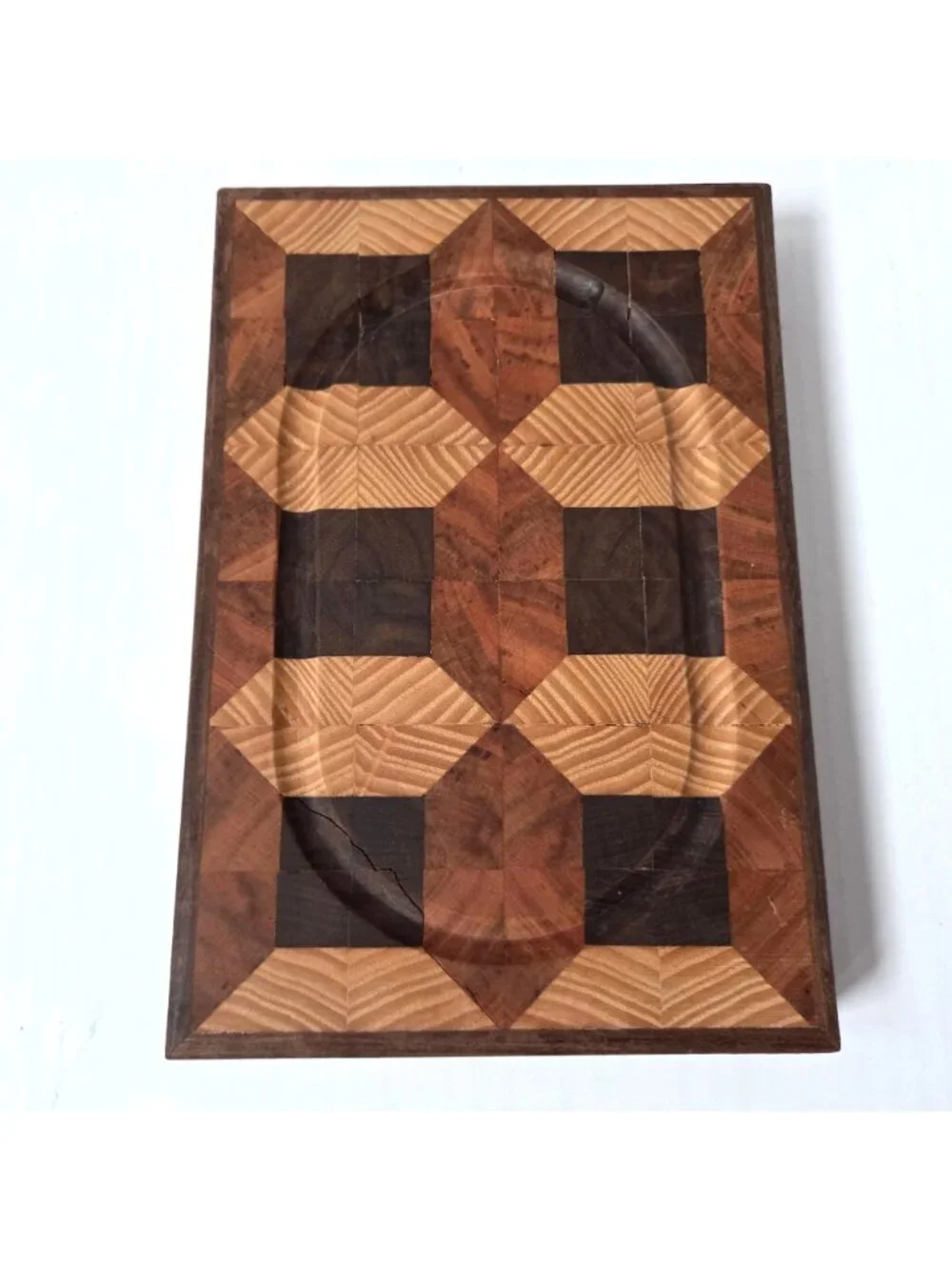 Handmade End Grain Octagon Wood Cutting Board Block Small 9.5